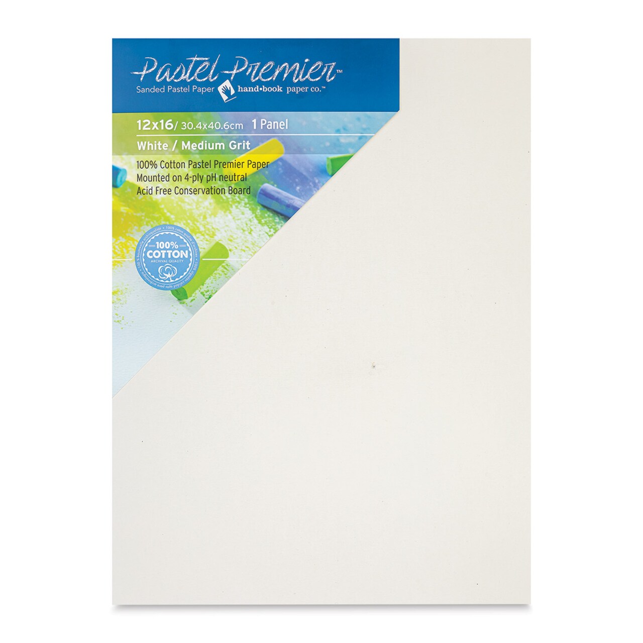 Handbook Paper Co. Pastel Premier Sanded Pastel Boards - 12" x 16", White, Single Board